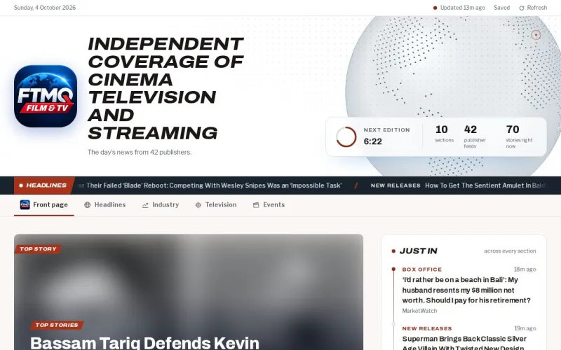 FTMQ Film & TV front page