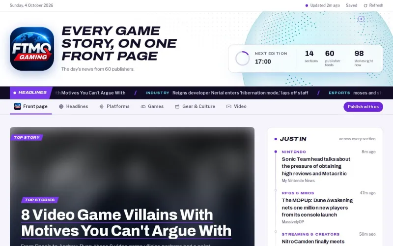 FTMQ Gaming front page
