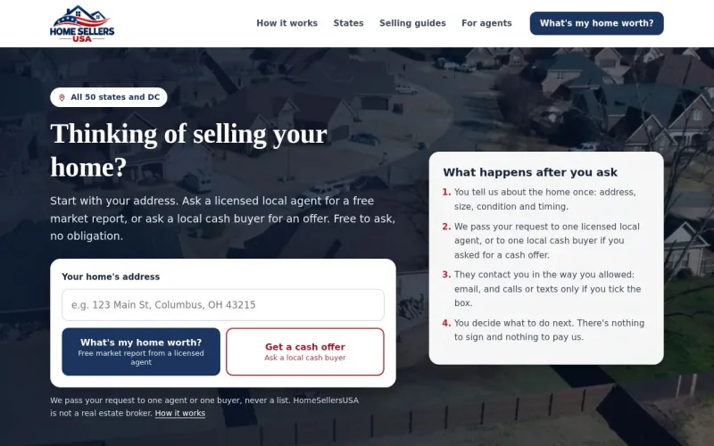 HomeSellersUSA homepage
