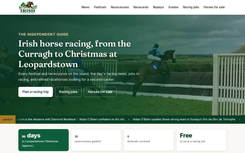 Irish Horse Racing homepage