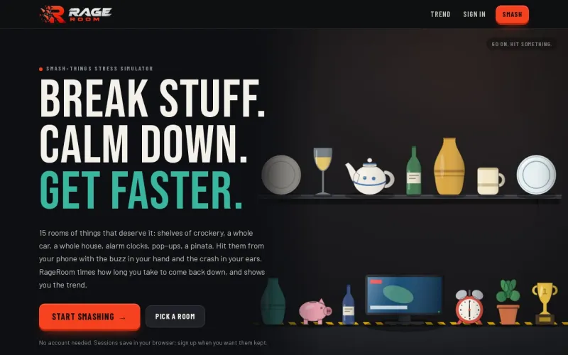 RageRoom homepage