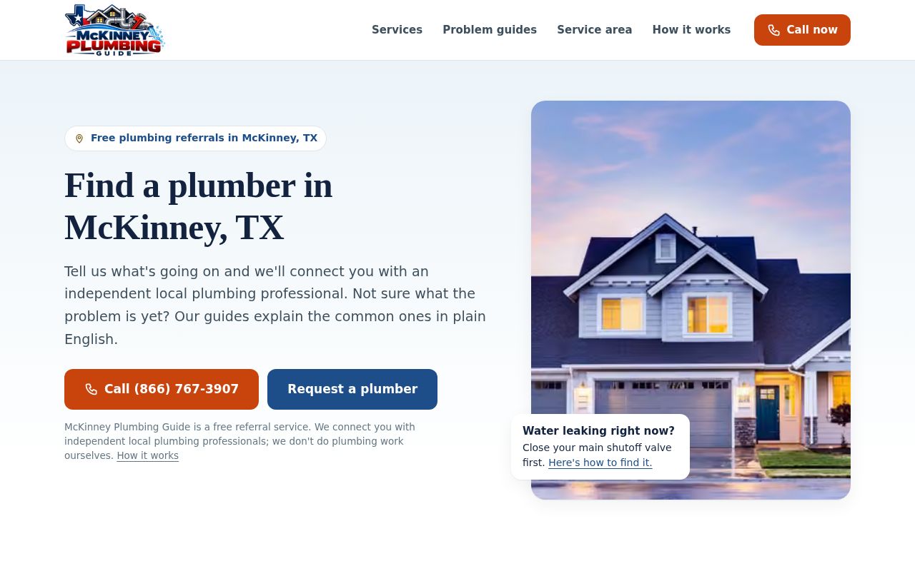 McKinney Plumbing Guide homepage